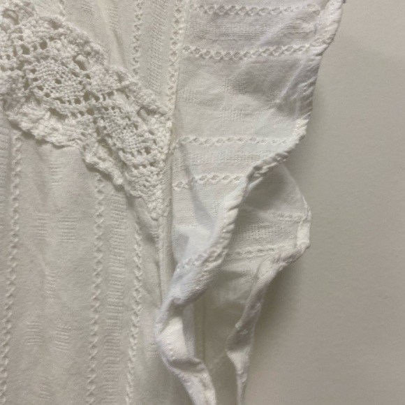 Sonoma Large eyelet White Smocked Midi Sundress with Flutter Sleeves - Picture 4 of 8